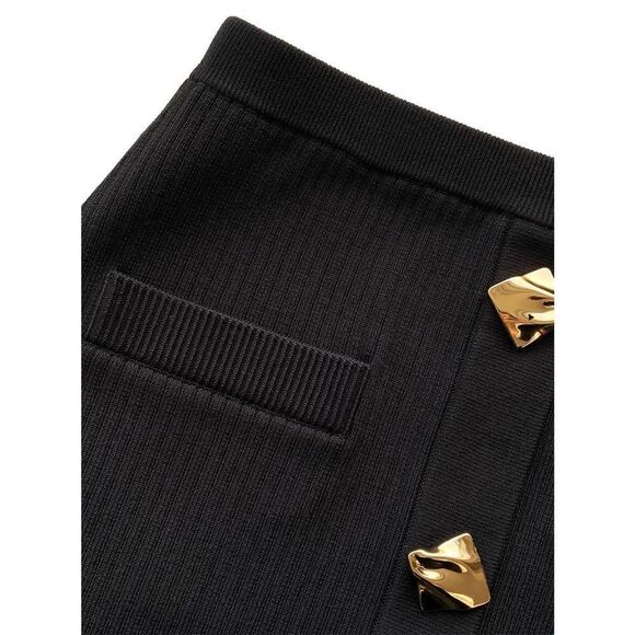 NWT Self-Portrait Black Ribbed Mini Skirt - Picture 6 of 13